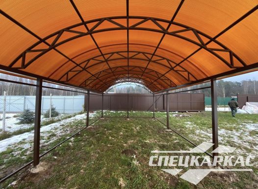 Навес из поликарбоната арочного типа №58 - фото 1538