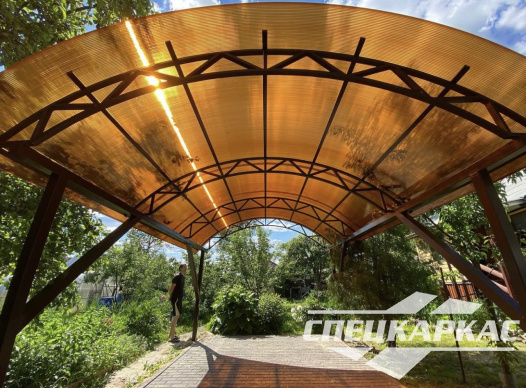 Навес из поликарбоната для зоны барбекю №21 - фото 1173