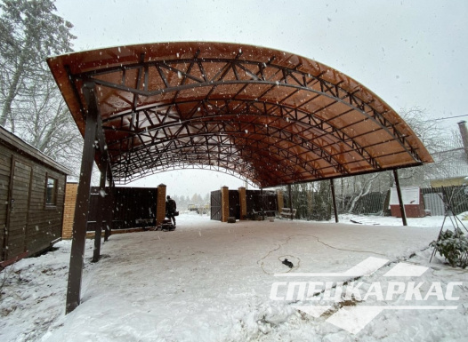 Большой, усиленный навес для автомобилей из поликарбоната №60 - фото 1555