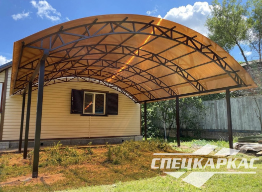 Навес из поликарбоната для зоны барбекю №22 - фото 1184
