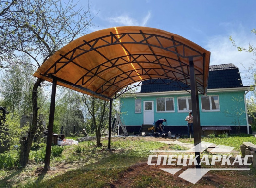 Металлический навес из поликарбоната для зоны отдыха №27 - фото 1232