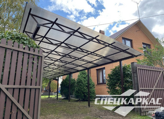 Односкатный навес для автомобилей (скат от соседа) №91 - фото 1867